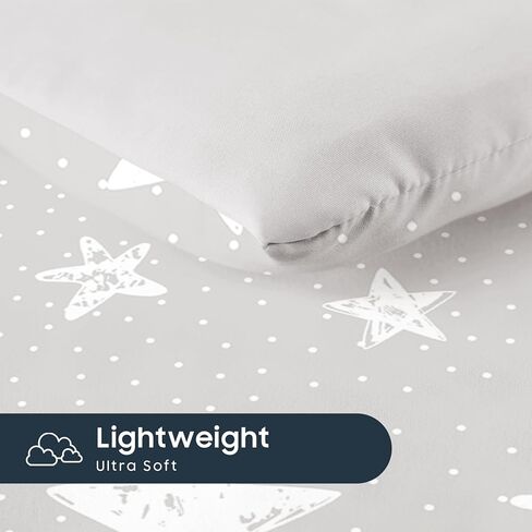 Wake In Cloud - Toddler Bedding Set for Boys Girls, Cute Star Polka Dot, 4 Pieces Soft Crib Bed Set Including Comforter, Sheets and Pillowcase, Light Purple in Kuwait
