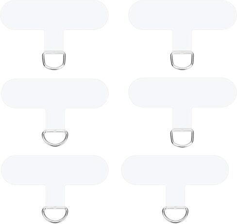 6pcs Phone Tether Tabs, Multifunctional Lanyard Tab Tether for Phone Lanyard without Adhesives Case Insert for Most Smartphones Strap Charms Patch Pad(Transparent) in Saudi Arabia