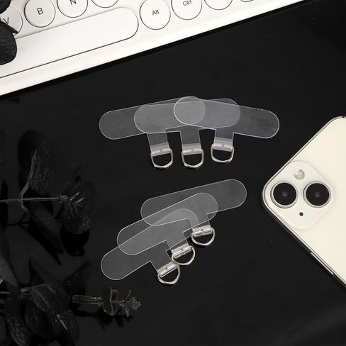 6pcs Phone Tether Tabs, Multifunctional Lanyard Tab Tether for Phone Lanyard without Adhesives Case Insert for Most Smartphones Strap Charms Patch Pad(Transparent) in Saudi Arabia