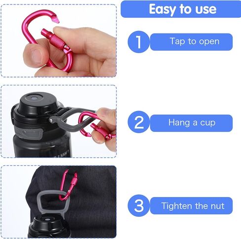 10 Pcs D-Shape Carabiner Clasp, 2.2inch Locking Carabiner Clip with Screw Gate, Carabiners Clips Key Chain Clip Hook for Key,Hiking, Outdoor Activities in Saudi Arabia