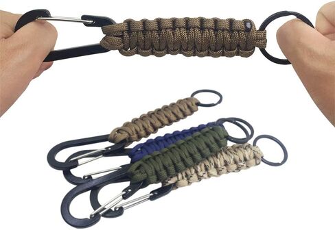 SENHAI 5 Pcs Paracord Keychains with Carabiner, Braided Lanyard Ring Hook Clip for Keys Knife Flashlight Outdoor Camping Hiking Backpack Fit Men Women - 5 Colors in Saudi Arabia