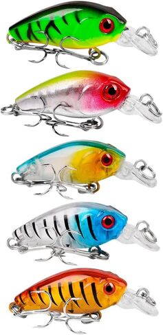 5pcs Topwater Fishing Lures, Mini Fishing Lures Swimbait Crankbait Hard Baits for Bass Trout Pike in Saudi Arabia