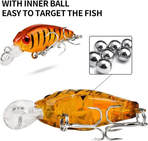 5pcs Topwater Fishing Lures, Mini Fishing Lures Swimbait Crankbait Hard Baits for Bass Trout Pike in Saudi Arabia