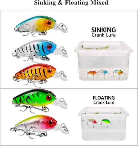 5pcs Topwater Fishing Lures, Mini Fishing Lures Swimbait Crankbait Hard Baits for Bass Trout Pike in Saudi Arabia