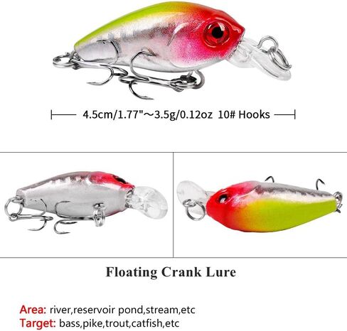 5pcs Topwater Fishing Lures, Mini Fishing Lures Swimbait Crankbait Hard Baits for Bass Trout Pike in Saudi Arabia