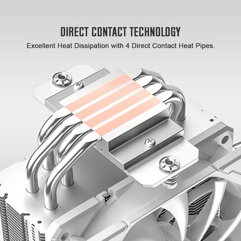 ID-COOLING SE-224-XTS White CPU Cooler For Desktop 4 Heatpipes CPU Air Cooler White LED Light 120mm PWM Fan CPU Fan for Intel LGA1700/115X/1200; AMD AM4/AM5 in Saudi Arabia