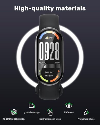 واقي شاشة مكون من عبوتين لـ Xiaomi Smart Band 10، غشاء مركب بغطاء كامل للساعة الذكية، فيلم واقي للساعة الذكية مع مضاد للخدش وخالي من الفقاعات، فيلم غطاء للساعة الذكية in Saudi Arabia