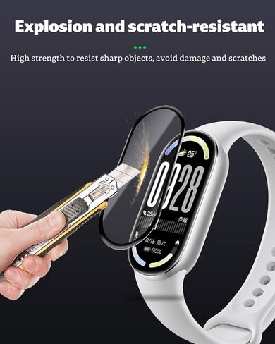 واقي شاشة مكون من عبوتين لـ Xiaomi Smart Band 10، غشاء مركب بغطاء كامل للساعة الذكية، فيلم واقي للساعة الذكية مع مضاد للخدش وخالي من الفقاعات، فيلم غطاء للساعة الذكية in Saudi Arabia