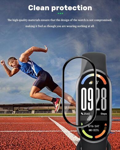 واقي شاشة مكون من عبوتين لـ Xiaomi Smart Band 10، غشاء مركب بغطاء كامل للساعة الذكية، فيلم واقي للساعة الذكية مع مضاد للخدش وخالي من الفقاعات، فيلم غطاء للساعة الذكية in Saudi Arabia