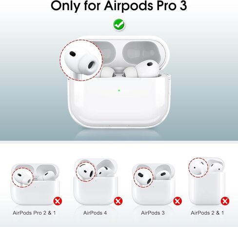 for AirPods Pro 3 Case, Compatible with AirPods Pro 3rd Generation Case (2025), Cute Leather Full Body Shockproof Protective Cover for Women Men (C) in Saudi Arabia