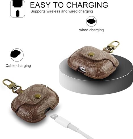 for AirPods Pro 3 Case, Compatible with AirPods Pro 3rd Generation Case (2025), Cute Leather Full Body Shockproof Protective Cover for Women Men (C) in Saudi Arabia