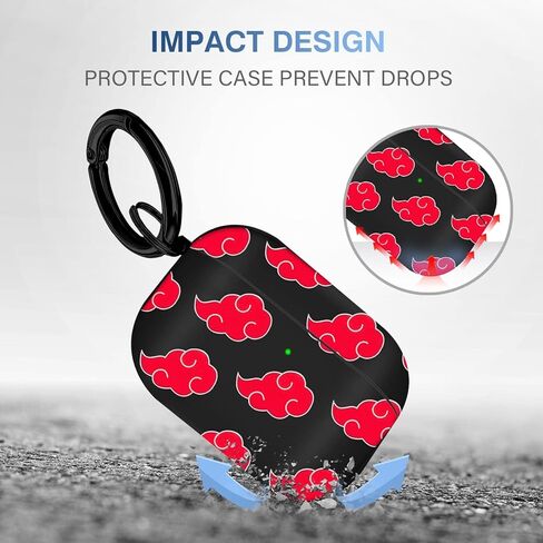 Maxjoy for Airpods Pro 2nd Generation Case, Cartoon Cute Anime Design Series Apple Airpod pro 2 Case Cover for Airports Pro 2 Generation 2022, Wireless AirPods Pro 2 Cases for Men Women, Red Cloud in Saudi Arabia