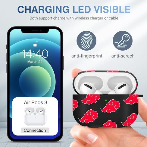 Maxjoy for Airpods Pro 2nd Generation Case, Cartoon Cute Anime Design Series Apple Airpod pro 2 Case Cover for Airports Pro 2 Generation 2022, Wireless AirPods Pro 2 Cases for Men Women, Red Cloud in Saudi Arabia