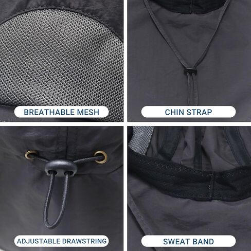 Fishing Hat with Neck Flap for Men Women UV Protection Wide Brim Sun Hat Outdoor Hiking Cap in Saudi Arabia