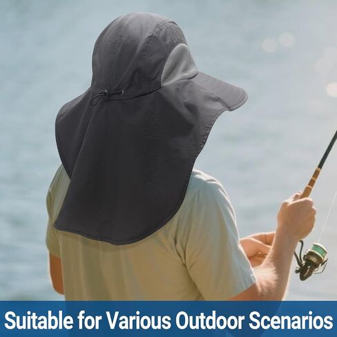 Fishing Hat with Neck Flap for Men Women UV Protection Wide Brim Sun Hat Outdoor Hiking Cap in Saudi Arabia
