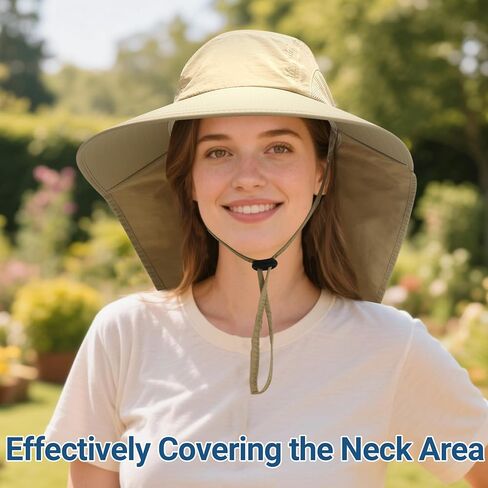 Fishing Hat with Neck Flap for Men Women UV Protection Wide Brim Sun Hat Outdoor Hiking Cap in Saudi Arabia