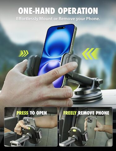 حامل هاتف Bracketron TripGrip 2.0 لسيارتك - ذراع تلسكوبي 3.5 بوصة - 6.5 بوصة، كوب شفط مع رافعة قفل، دوران 360 درجة - دعم لوحة القيادة وحامل الزجاج الأمامي in Saudi Arabia