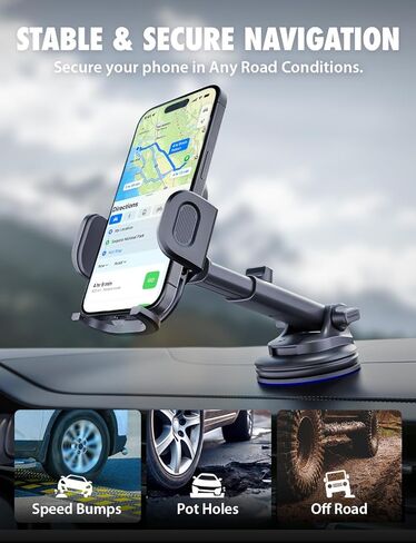حامل هاتف Bracketron TripGrip 2.0 لسيارتك - ذراع تلسكوبي 3.5 بوصة - 6.5 بوصة، كوب شفط مع رافعة قفل، دوران 360 درجة - دعم لوحة القيادة وحامل الزجاج الأمامي in Saudi Arabia