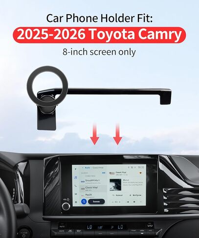 حامل هاتف السيارة لملحقات Toyota Camry LE/SE 2025-2026 مشبك ثابت للشاشة مقاس 8 بوصات، حامل هاتف يدور 360 درجة متوافق مع MagSafe، حامل الهاتف الخلوي الذي لا يؤثر على فتحة التهوية in Kuwait