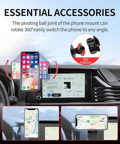 حامل هاتف السيارة لملحقات Toyota Camry LE/SE 2025-2026 مشبك ثابت للشاشة مقاس 8 بوصات، حامل هاتف يدور 360 درجة متوافق مع MagSafe، حامل الهاتف الخلوي الذي لا يؤثر على فتحة التهوية in Kuwait