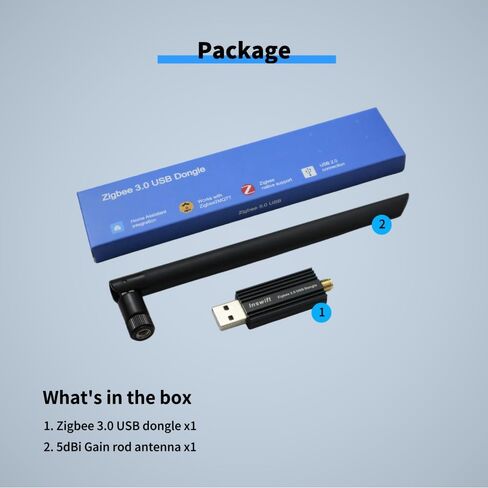 Smaller Size Zigbee 3.0 USB Dongle Gateway, Work with Home Assistant Zigbee2MQTT, EFR32MG21 Universal USB Gateway with Antenna, Wireless Zigbee Adapter in Saudi Arabia