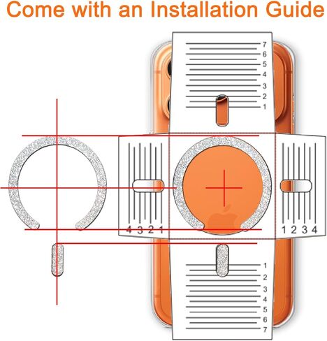 ملصق مغناطيسي COJOC for MagSafe - ملصق حلقة معدنية عالمية لامعة لملحقات Magsafe والشحن اللاسلكي لهاتف iPhone 17/16/15 Pro Max Mini Air وسلسلة Galaxy وحافظة الهاتف، أبيض in Kuwait