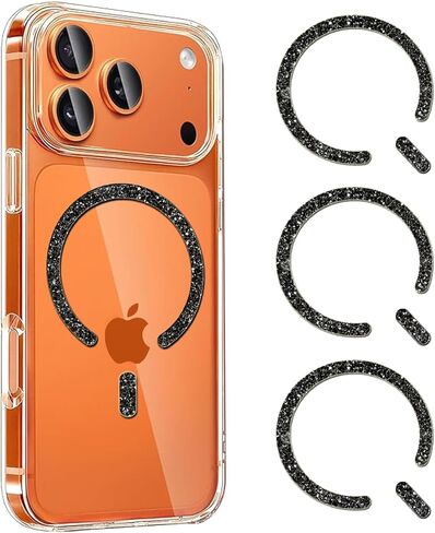 ملصق مغناطيسي COJOC for MagSafe - ملصق حلقة معدنية عالمية لامعة لملحقات Magsafe والشحن اللاسلكي لهاتف iPhone 17/16/15 Pro Max Mini Air وسلسلة Galaxy وحافظة الهاتف، أبيض in Kuwait