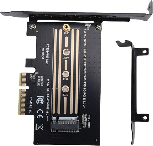 Sanpyl PCIe to M.2 NVMe Adapter Card with Heatsink, PCIe 5.0 4X to M.2 Card 128Gbps, Supports 2280/2260/2242/2230 SSD for Wins Linux in Saudi Arabia