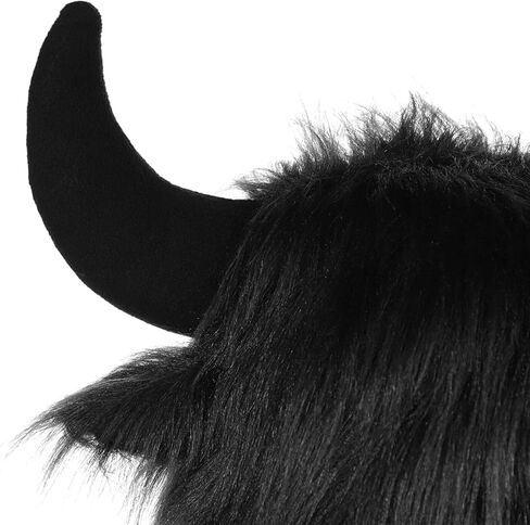 XGOPTS Winter Faux Fur Trapper Hat Warm Animal Plush Horn Earflaps Hat Novelty Fuzzy Costume Party Bull Hats Furry Snow Cap in Saudi Arabia