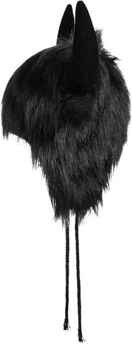 XGOPTS Winter Faux Fur Trapper Hat Warm Animal Plush Horn Earflaps Hat Novelty Fuzzy Costume Party Bull Hats Furry Snow Cap in Saudi Arabia