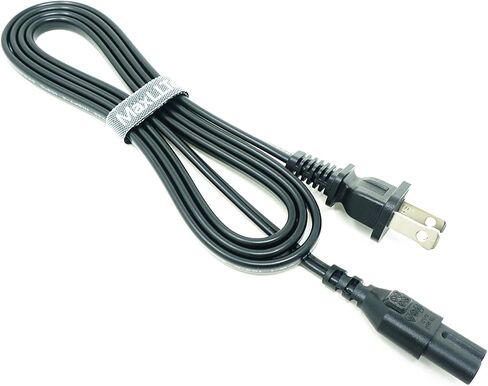 سلك طاقة MaxLLTo 6ft 18AWG 2 فتحة 2-Prong Figure-8 كابل سلك طاقة للكمبيوتر غير مستقطب قطعة واحدة in Kuwait