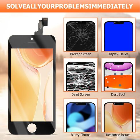 استبدال شاشة iPhone SE 2016 لهاتف iPhone 5S شاشة LCD تعمل باللمس A1723 A1724 A1453 A1457 A1518 A1528 A1530 A1533 مجموعة أدوات إصلاح محول الأرقام للشاشة باللون الأسود in Kuwait