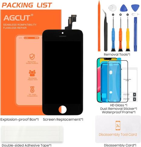 استبدال شاشة iPhone SE 2016 لهاتف iPhone 5S شاشة LCD تعمل باللمس A1723 A1724 A1453 A1457 A1518 A1528 A1530 A1533 مجموعة أدوات إصلاح محول الأرقام للشاشة باللون الأسود in Kuwait