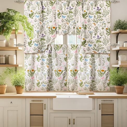 Christmas Kitchen Curtains 3 Pieces Set Red and Black Buffalo Plaid Window Curtains and Valance for Kitchen Home Bedroom Living Room Cafe Windows 60'' x 36'' Valance & 36'' x 30'' x 2 Panels in Kuwait