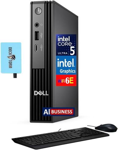 جهاز كمبيوتر صغير الحجم Dell Pro Micro QCM1250 AI Business MFF (Intel Ultra 5-235T، 64GB DDR5، 4TB PCIe SSD، WiFi 6E، Bluetooth 5.3، RJ-45، DP، HDMI، Win 11 Pro) (يستبدل Optiplex) in Kuwait
