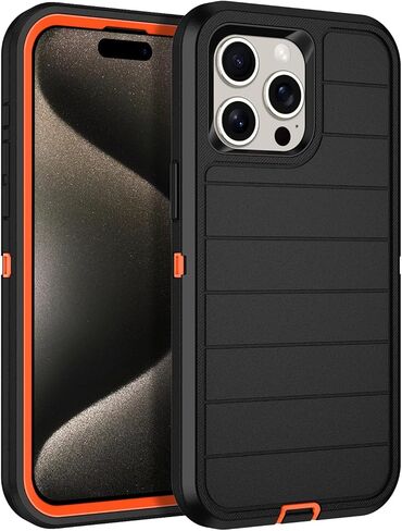for iPhone 17 Pro Case Heavy Duty Shockproof Dropproof 3-Layer Full Body Protection Military Grade Rugged Tough Non-Slip Cover Case for Apple iPhone 17 Pro 6.3",Black in Saudi Arabia