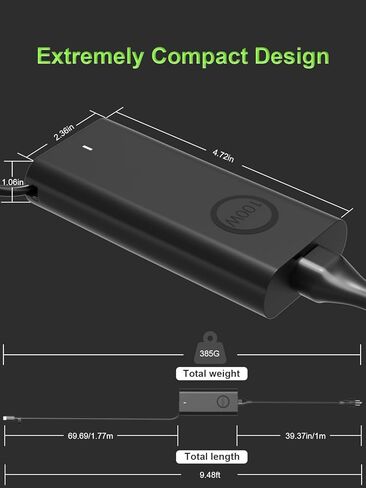 شاحن USB-C بقوة 100 واط متوافق مع Dell Precision 5770 5760 5680 3580 Latitude 9440 9510 9520 7640 5340 XPS 9440 9720 Inspiron-14 16 7430 7640 Pro Rugged 13 14 16 كمبيوتر محمول in Saudi Arabia