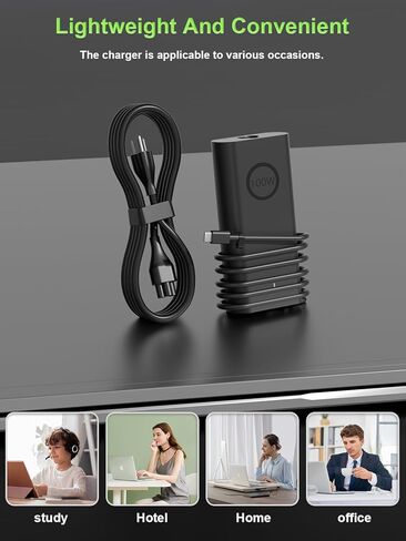 شاحن USB-C بقوة 100 واط متوافق مع Dell Precision 5770 5760 5680 3580 Latitude 9440 9510 9520 7640 5340 XPS 9440 9720 Inspiron-14 16 7430 7640 Pro Rugged 13 14 16 كمبيوتر محمول in Saudi Arabia