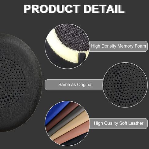 وسائد أذن بديلة لـ Jabra Evolve2 65 (Evolve 2 65MS 65UC MS UC)/Evolve2 40 (40UC 40MS USB)/Elite 45h سماعة رأس لاسلكية على الأذن، وسائد الأذن وأغطية الأذن وأغطية الأذن (أسود) in Kuwait