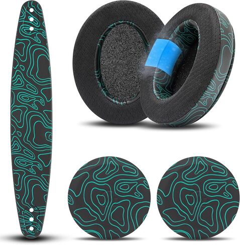 WC Mod Kit Arctis Nova RandomFrankP Edition - وسائد أذن من جل التبريد وعصابة رأس وألواح جانبية لسماعات الرأس السلكية Arctis Nova 7 / 7X / 7P / PRO من Wicked Cushions in Saudi Arabia