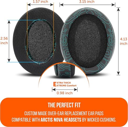 WC Mod Kit Arctis Nova RandomFrankP Edition - وسائد أذن من جل التبريد وعصابة رأس وألواح جانبية لسماعات الرأس السلكية Arctis Nova 7 / 7X / 7P / PRO من Wicked Cushions in Saudi Arabia