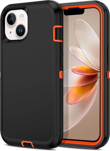Apple iPhone 13 / iPhone 14 / iPhone 15 / iPhone 16e Case (6.1") Rugged Case Heavy Duty Shockproof Dust/Drop Proof 3 in 1 Full Body Cover, Navy in Saudi Arabia