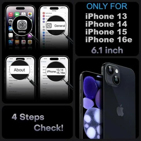 Apple iPhone 13 / iPhone 14 / iPhone 15 / iPhone 16e Case (6.1") Rugged Case Heavy Duty Shockproof Dust/Drop Proof 3 in 1 Full Body Cover, Navy in Saudi Arabia