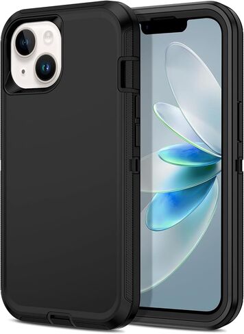 Apple iPhone 13 / iPhone 14 / iPhone 15 / iPhone 16e Case (6.1") Rugged Case Heavy Duty Shockproof Dust/Drop Proof 3 in 1 Full Body Cover, Navy in Saudi Arabia