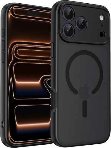 حافظة MYY المغناطيسية لهاتف iPhone 17 Pro Max، ترقية [حماية كاملة للكاميرا] [متوافقة مع Magsafe] [شفاف غير لامع] غطاء هاتف واقٍ مقاوم للصدمات من الدرجة العسكرية 6.9 بوصة، أسود غير لامع in Saudi Arabia