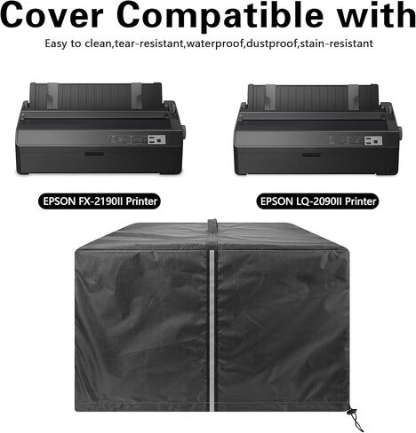 Dot Matrix Printer Cover with Adjustable Buckle Compatible with EPSON LQ-2090II, FX-2190II, 23" x 19" Splash Water Proof Printer Dust Cover Office Accessories in Saudi Arabia
