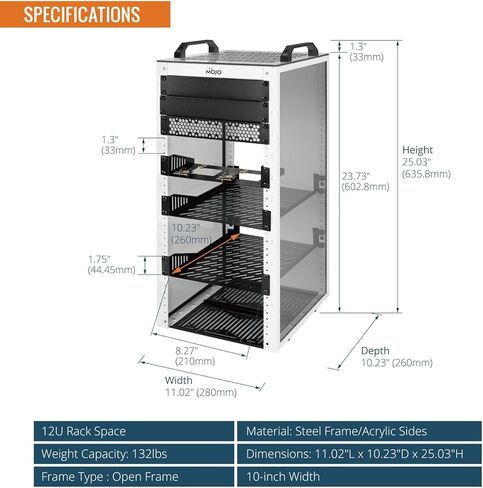 Tecmojo 12U 10 inch Mini Server Rack & 1U Rack Mount Shelf in Saudi Arabia