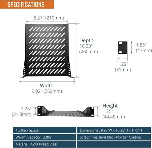 Tecmojo 12U 10 inch Mini Server Rack & 1U Rack Mount Shelf in Saudi Arabia