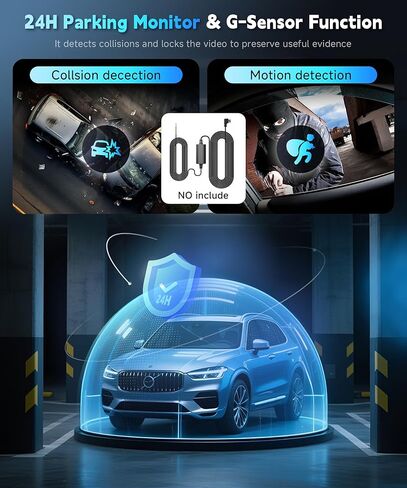 4 Channel Dash Cam 360°View 1080P Front and Rear Inside, Left, Right, Dash Camera for Cars, IR Night Vision 3 Inch IPS Monitor, 24H Parking Mode, Loop Recording in Saudi Arabia