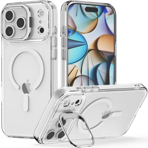 Nvollnoe for iPhone 17 Pro Max Case Compatible with MagSafe Military Grade Shockproof Heavy Duty Protective Adjustable Kickstand Matte Semi Clear Phone Case for iPhone 17 Pro Max(Clear) in Kuwait